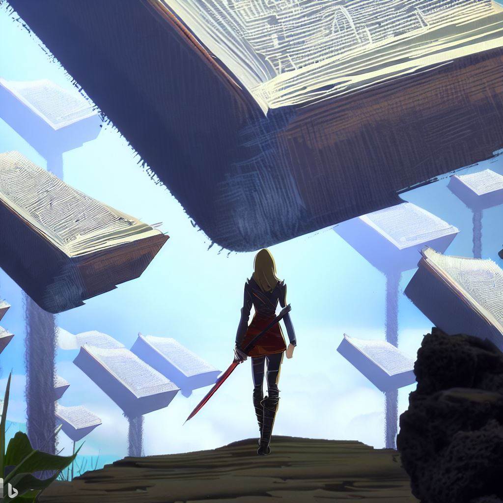 Illustration: A determined protagonist stands before towering challenges in a dynamic landscape, symbolizing the conflicts and triumphs within light novels. The scene captures the transformative power of storytelling and creativity, inspiring readers to embark on their own imaginative journeys.
