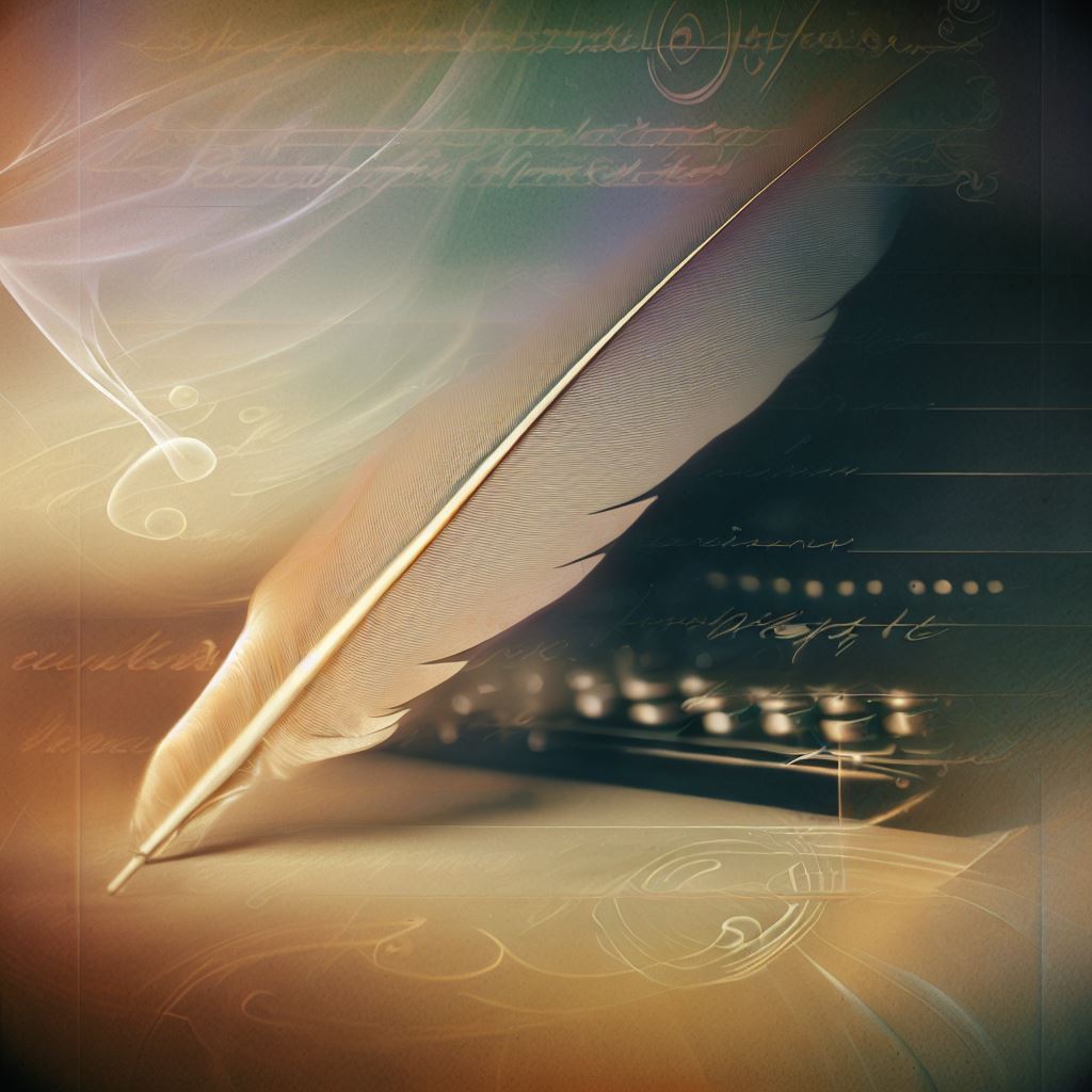 An antique quill rests on aged parchment paper, symbolizing timeless communication through epistolary form.
