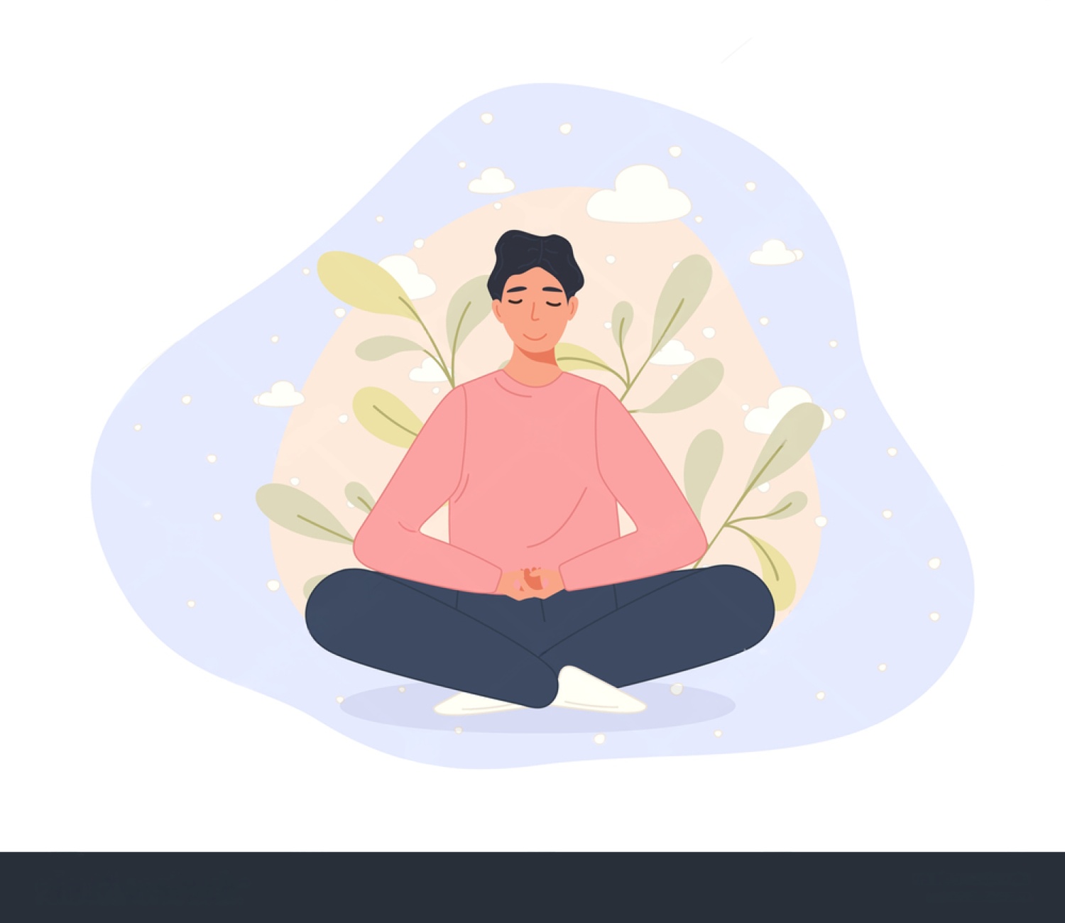 A person takes a moment for a mindful break, with their eyes closed in a moment of calm and introspection, surrounded by a subtle, blurred motion that represents life's chaos.
